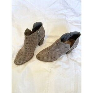 DV Dolce Vita Women’s Size 6.5 Tan Textile Perforated Booties Ankle Boot Pull On